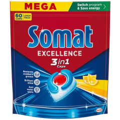 Somat Excellence 3v1 Lemon tablety do umývačky, 60 ks