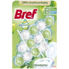 Bref WC blok Pro Nature Mint & Eucalyptus, 3× 50 g