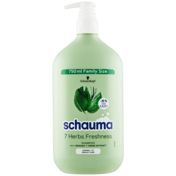 Schauma šampon 7 Herbs Freshness pro normální až mastné vlasy, 750 ml