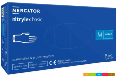 Jednorázové nitrilové rukavice Nitrilex Basic modré vel. M, bal: 100ks
