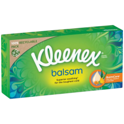 Kleenex Balsam 3vrstvé papírové kapesníčky v krabičce, 64 ks