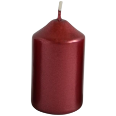 Bony adventná sviečka bordó metalická 40 × 60 mm, 4 ks