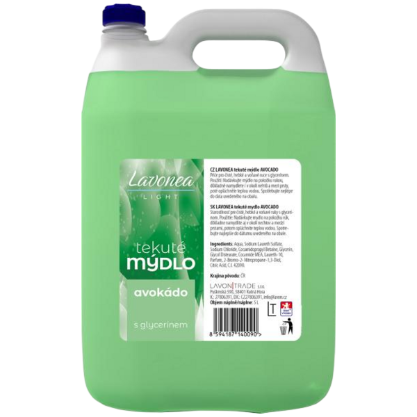 Lavonea tekuté mýdlo Avokádo, 5 l