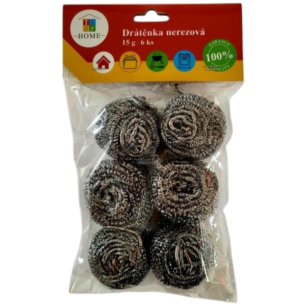 Tidy Home drátěnka nerezová 15 g, 6 ks