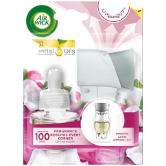 Air Wick osvěžovač vzduchu Electric Jemný satén a měsíční lilie strojek a náplň, 1+19 ml