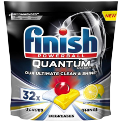 Finish Quantum Ultimate Lemon Sparkle tablety do umývačky, 32 ks
