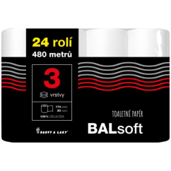 BALsoft 3vrstvý toaletní papír, 24 rolí, 20 m role