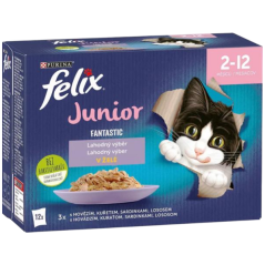 Felix Fantastic Junior kapsičky pre mačky výber v želé, 12× 85 g