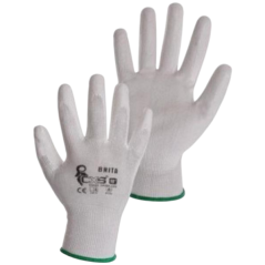 Brita CXS White pracovné rukavice, máčané v polyuretáne, veľkosť 10, 1 pár