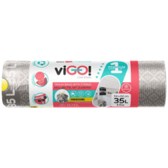 viGO! Premium pytle na odpad zatahovací, 26 µ, 54 × 62 cm, 35 l, 15 ks