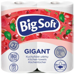 Big Soft Gigant 2vrstvé kuchyňské papírové utěrky, 2× 80 útržků, 2 role