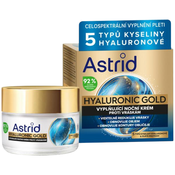Astrid Hyaluronic Gold noční pleťový krém 50 ml Astrid Hyaluronic Gold noční pleťový krém 50 ml