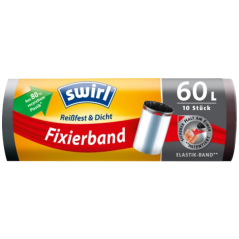 Swirl zatahovací pytle s elastickým lemem, 68 × 73 cm, 19 µ, 60 l, 10 ks