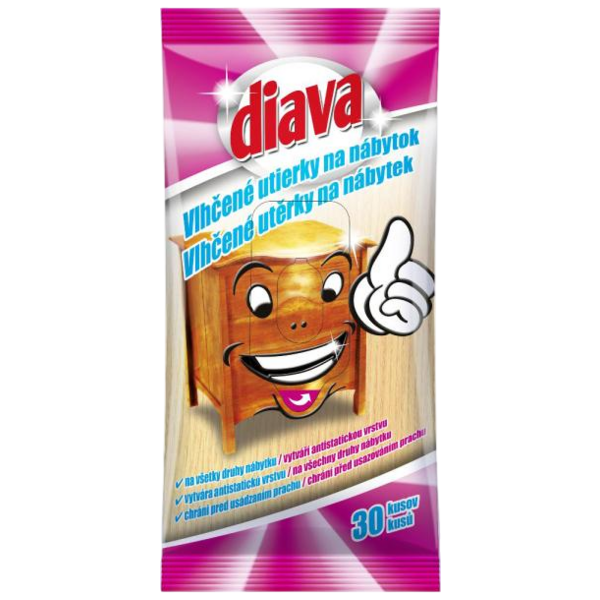 Diava vlhčené utěrky na nábytek, 30 ks Diava vlhčené utěrky na nábytek, 30 ks