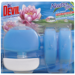 Dr. Devil 3v1 Lotus Lagoon tekutý WC blok, košíček + náplň 3× 55 ml