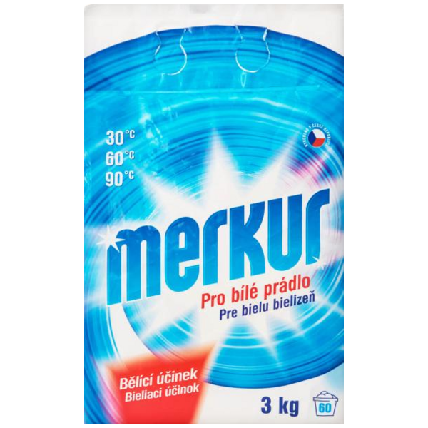 Merkur prací prášek bílá síla, 3 kg Merkur prací prášek bílá síla, 3 kg