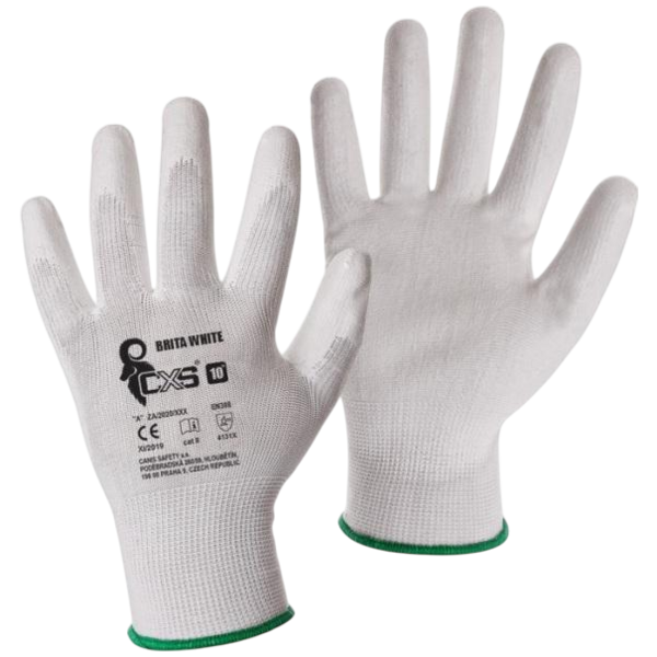 Brita CXS White pracovní rukavice, velikost 7, 1 pár