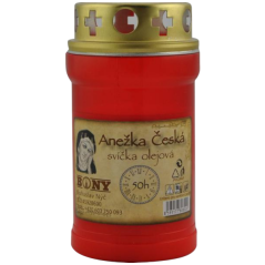Bony hřbitovní svíčka Anežka Česká červená