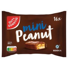 GG Čokoládové mini tyčinky s arašidmi a karamelom 400g