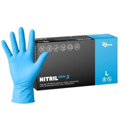 Nitrilové rukavice NITRIL IDEAL3 100 ks, nepudrované, modré, vel. L