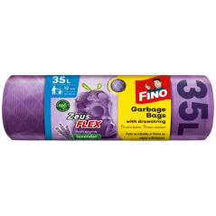 Fino pytle do koše Zeus Flex Lavender zatahovací, 28 µ, 53 × 59 cm, 35 l, 12 ks