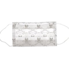 Dekoratívna rúška z netkanej textílie 2 vrstvová vzor lebka 5ks