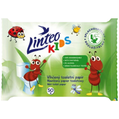 Linteo vlhčený toaletní papír Kids, 50 ks