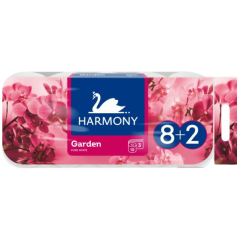 Harmony Premium Garden Pure White 3vrstvý toaletný papier, 8+2 rolí, role 17,5 m