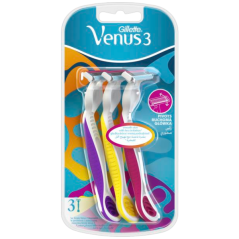 Gillette Venus 3 dámská jednorázová holítka se zvlhčujícím páskem, 3 ks