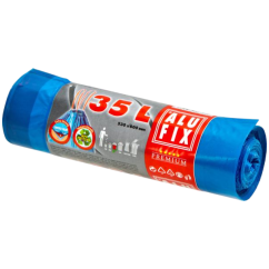 Alufix Premium pytle na odpad, zatahovací, 20 µ, 53 × 60 cm, 35 l, 15 ks