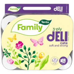 Tento Family Delicate toaletný papier 117 útržkov 3 vrstvý 24 kusov