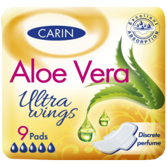 Carin Ultra Wings Aloe Vera vložky s krídelkami, 9 kusov