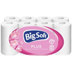 Big Soft Plus 2vrstvý toaletný papier, 16 rolí, 17,6 m rola