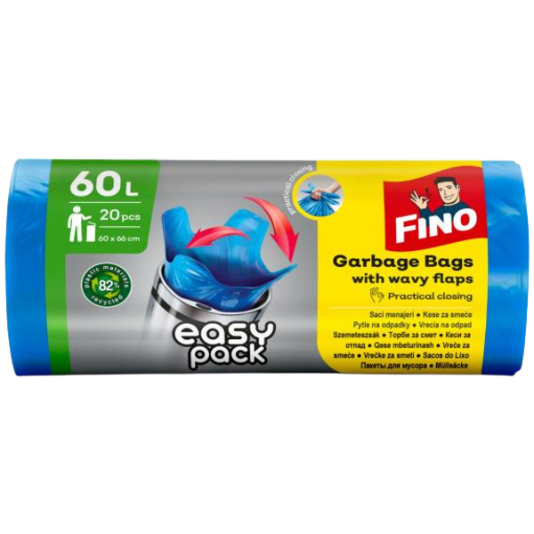 Fino Easy Pack – Vrecká do odpadkového koša 60 l, 20 ks