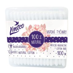 Linteo papierové vatové tyčinky 100% natural box 100ks