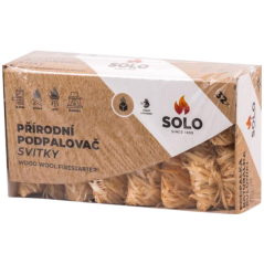 Solo přírodní dřevitá vlna podpalovač svitky, 32 podpalů