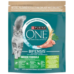 Purina ONE Bifensis Indoor granule pre mačky s morčacím a obilninami 750g