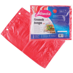 Niteola svačinové sáčky, HDPE, 20 × 30 cm, síla 12 µ, červené, 50 ks