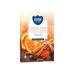 Svíce vonná Skořice - pomeranč 6 ks (p15-159)