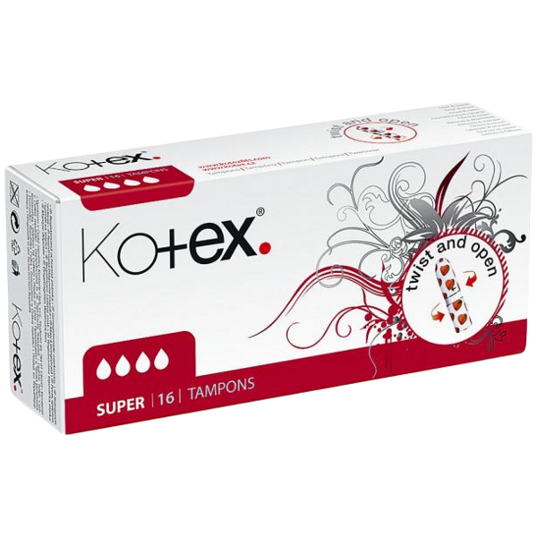 Kotex Super tampóny, 16 ks