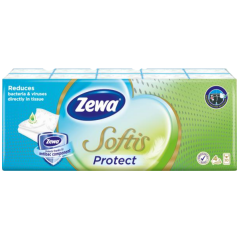 Zewa Softis Protect 4vrstvové papierové vreckovky, 10× 9 ks