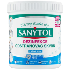 Sanytol dezinfekční odstraňovač skvrn na bílé prádlo, zářivá bílá, 450 g