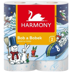 Harmony Good For Food kuchynské utierky Bob & Bobek 2vrstvé, 90 útržků, 2 role