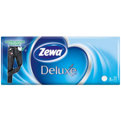 Zewa Deluxe Standard 3vrstvové papierové vreckovky, 10× 10 ks