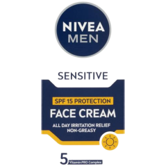 Nivea Men Sensitive ochranný pleťový krém, OF 15, 75 ml