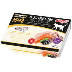 Micka Premium vanička pro kočky s kuřecím a lososem, 325 g