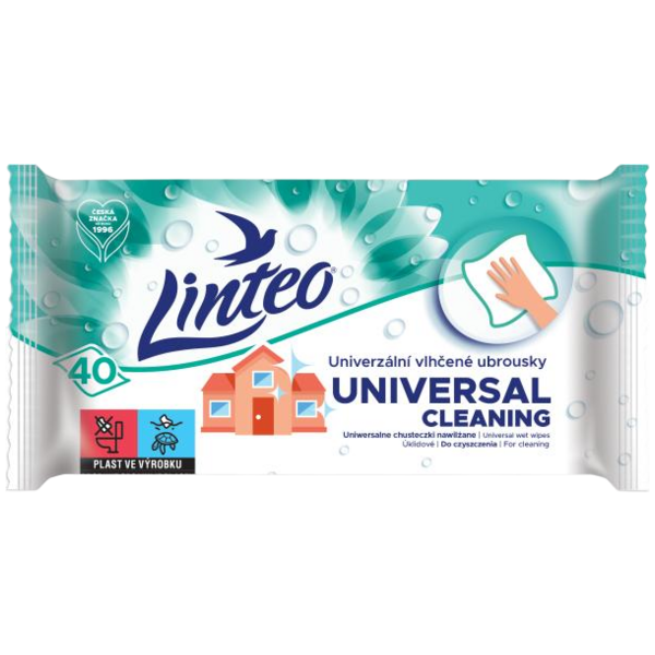 Linteo vlhčené ubrousky úklidové univerzální, 40 ks