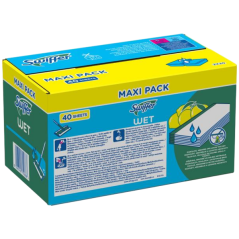 Swiffer Wet náhradné čistiace utierky na podlahu Maxi Pack, 40 ks