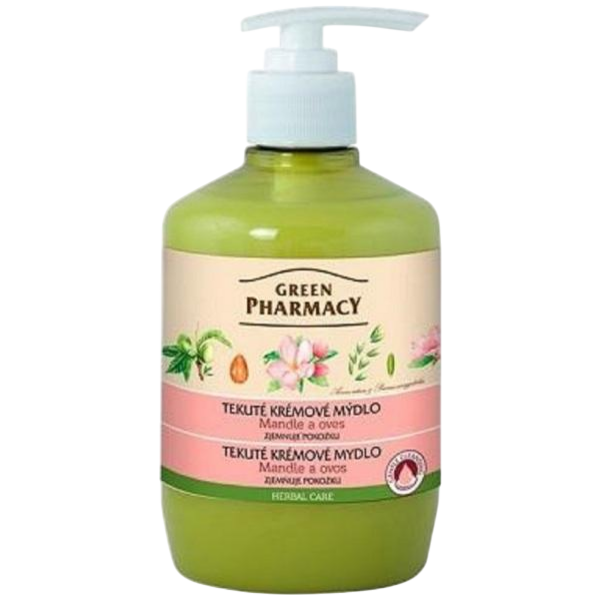 Green Pharmacy Mandle a Ovec tekuté mýdlo s dávkovačem 460 ml