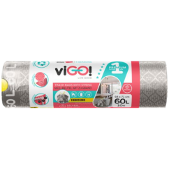 viGO! Premium zatahovací pytle na odpad 60 l, 10 ks